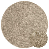 Vidaxl tapis zizur beige à l'intérieur et à l'extérieur Ø 90 cm de jute de jute - afbeelding 1
