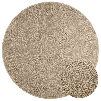 Vidaxl tapis zizur beige à l'intérieur et à l'extérieur Ø Ø 160 cm de jute de jute