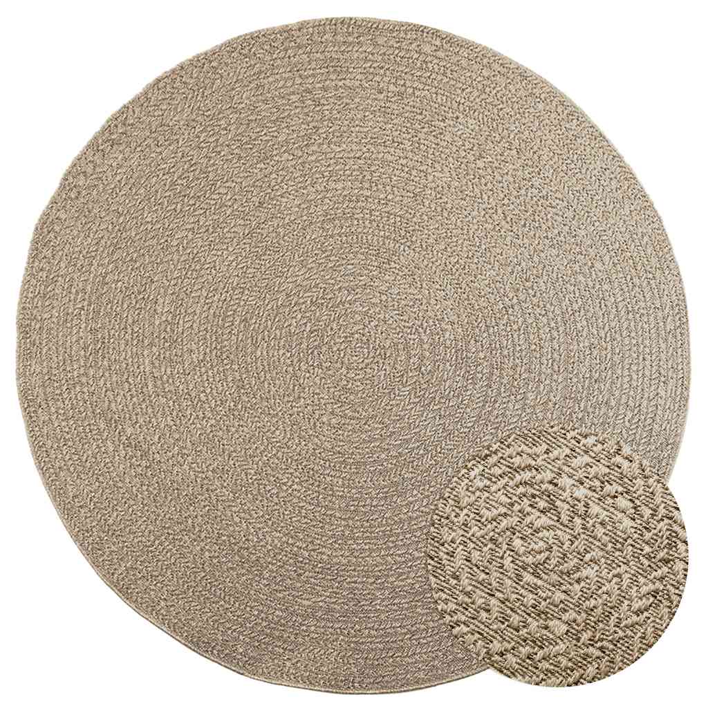 Vidaxl tapis zizur beige à l'intérieur et à l'extérieur Ø Ø 200 cm de jute
