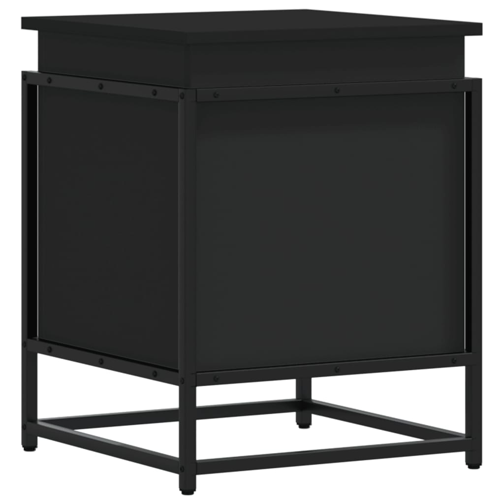 Boîte de rangement Vidaxl avec couvercle 40x40x51,5 cm Bois transformé en noir