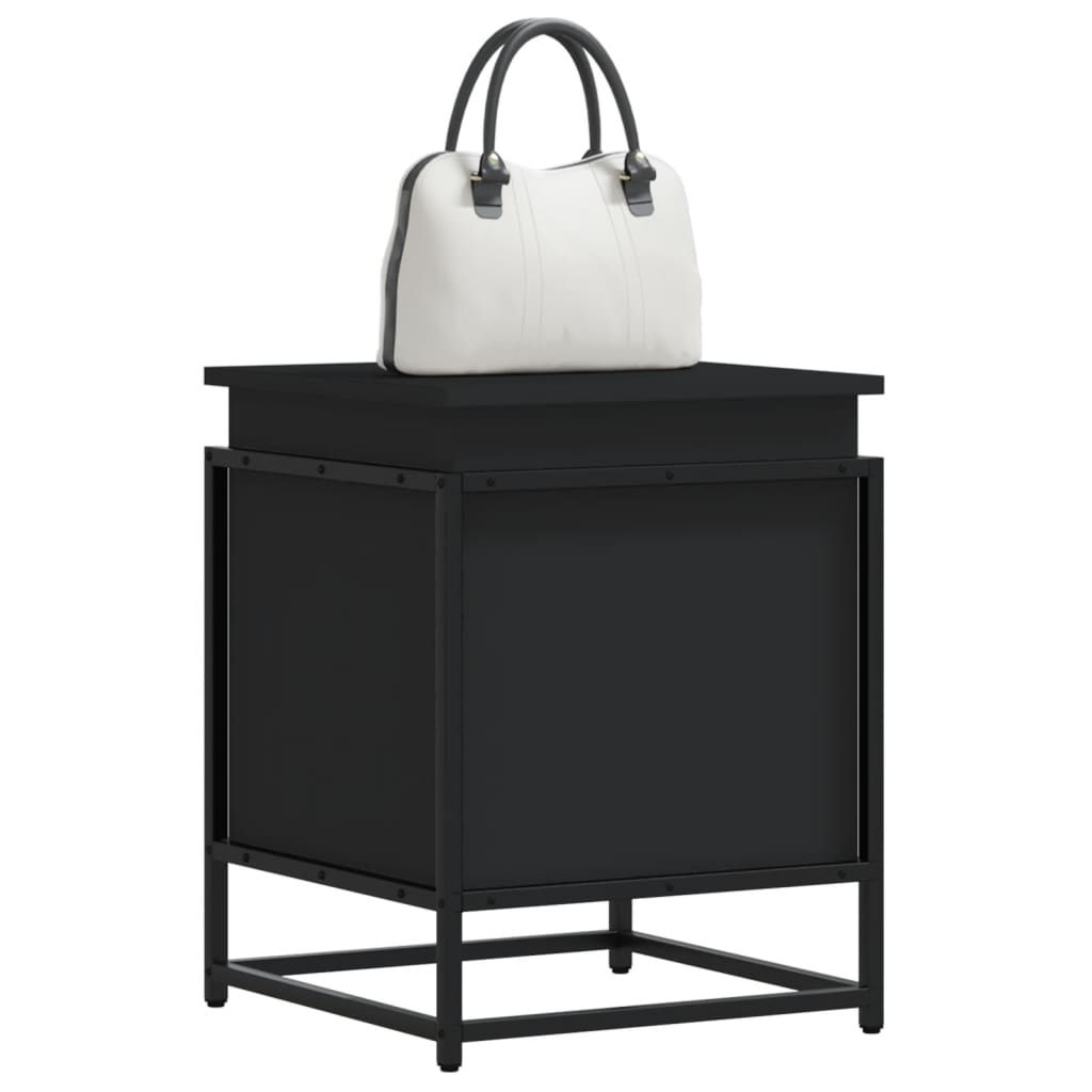 Boîte de rangement Vidaxl avec couvercle 40x40x51,5 cm Bois transformé en noir