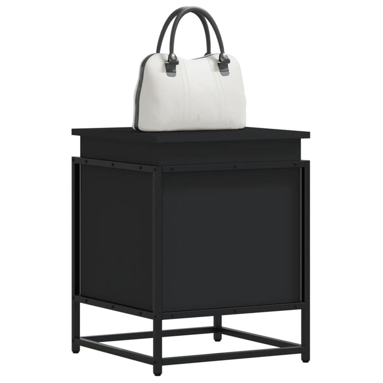 Boîte de rangement Vidaxl avec couvercle 40x40x51,5 cm Bois transformé en noir