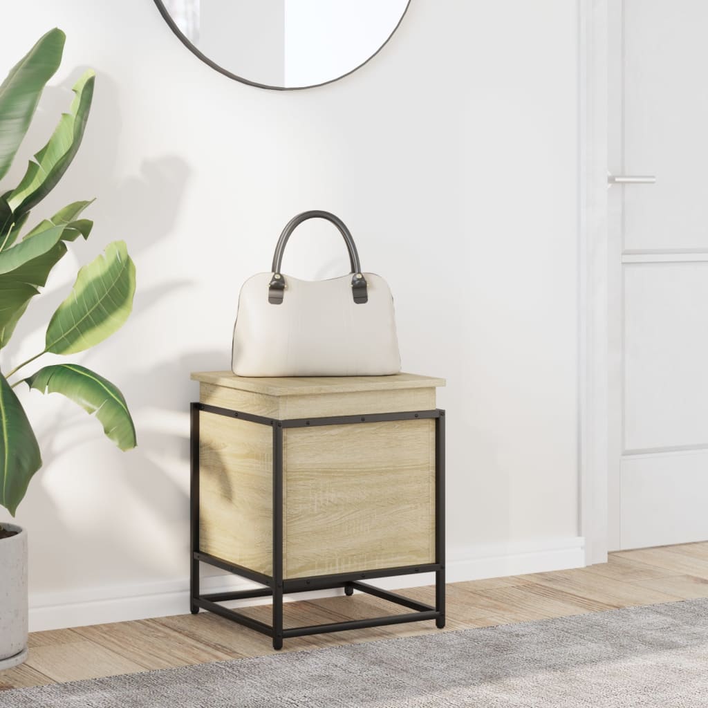 Boîte de rangement Vidaxl avec couvercle 40x40x51,5 cm en bois sonoma en bois sonoma