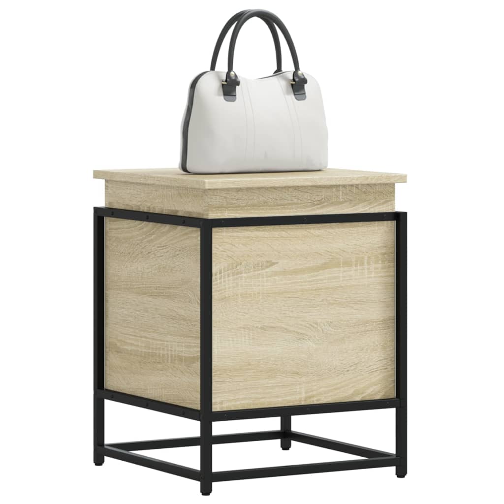 Boîte de rangement Vidaxl avec couvercle 40x40x51,5 cm en bois sonoma en bois sonoma