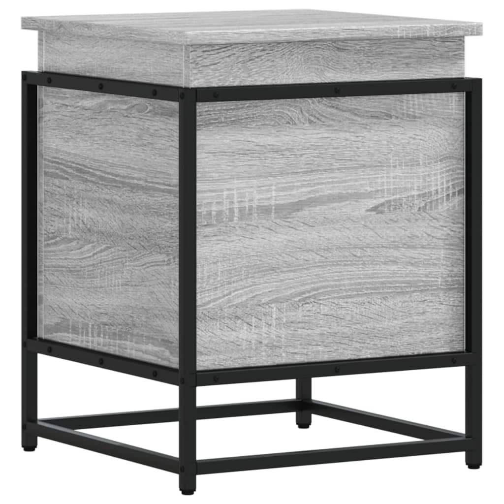 Boîte de rangement Vidaxl avec couvercle 40x40x51,5 cm en bois de bois de bois sonoma