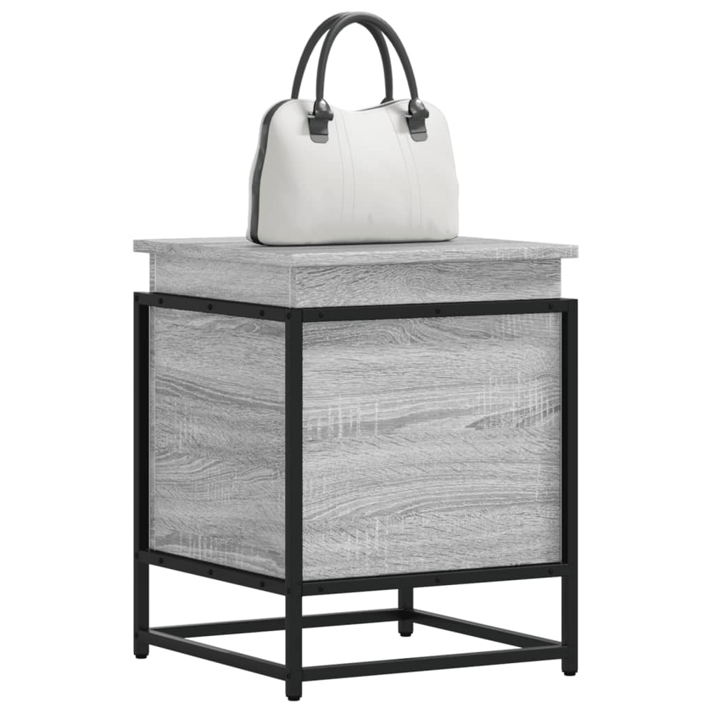 Boîte de rangement Vidaxl avec couvercle 40x40x51,5 cm en bois de bois de bois sonoma