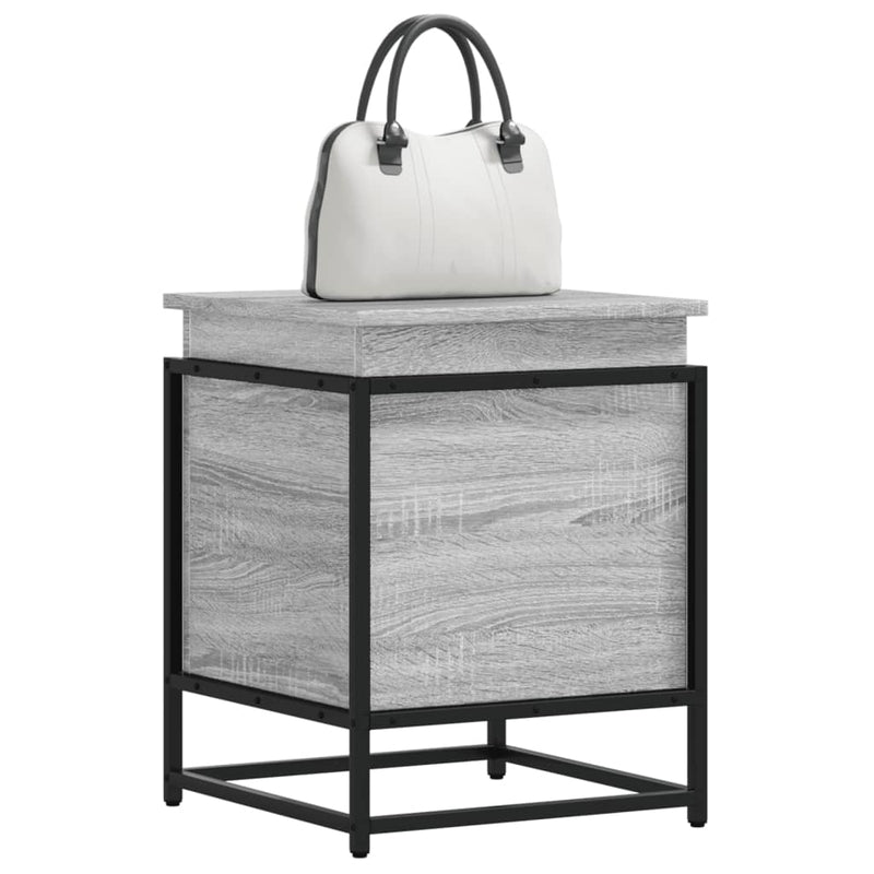 Boîte de rangement Vidaxl avec couvercle 40x40x51,5 cm en bois de bois de bois sonoma