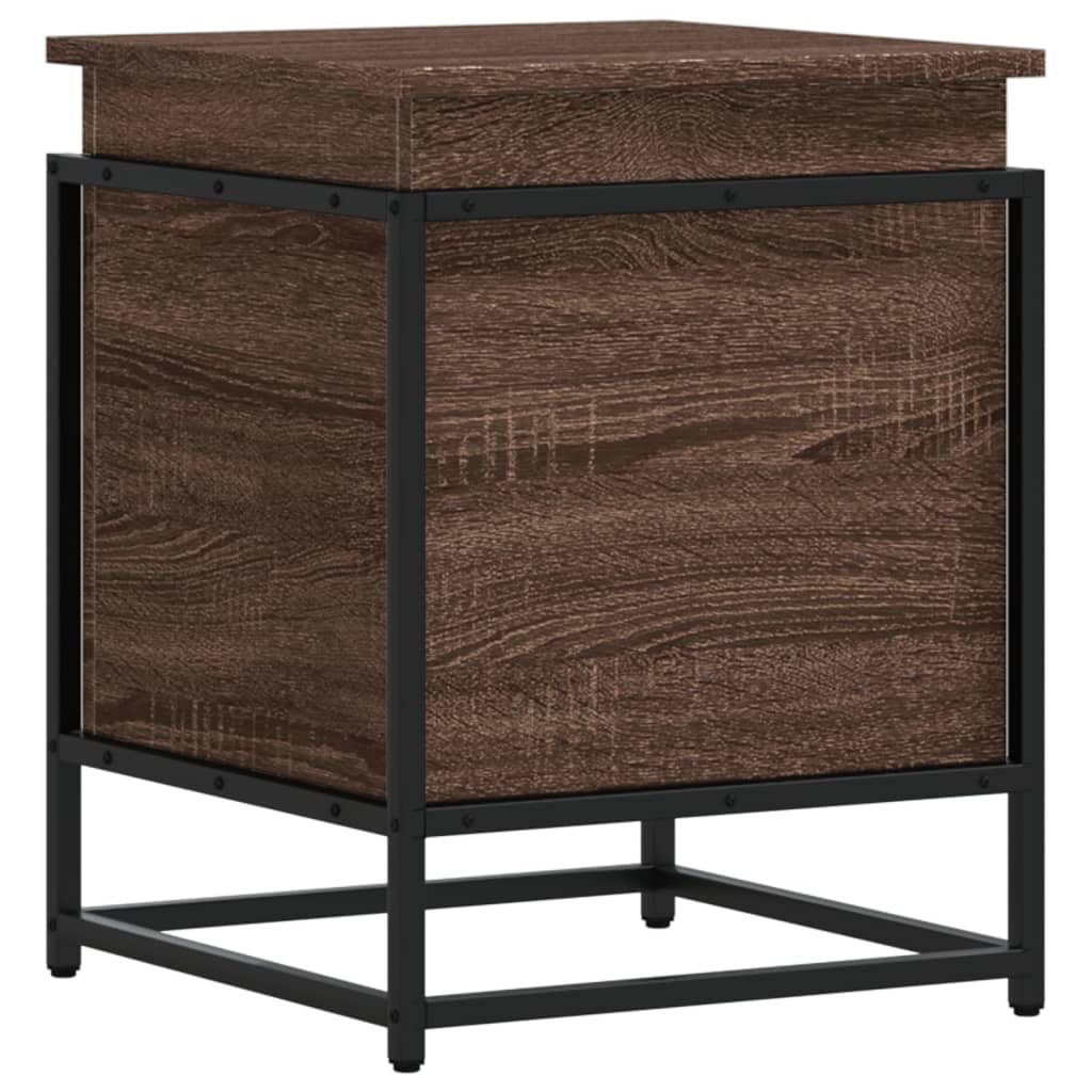 Boîte de rangement Vidaxl avec couvercle 40x40x51,5 cm en bois de bois de bois transformé
