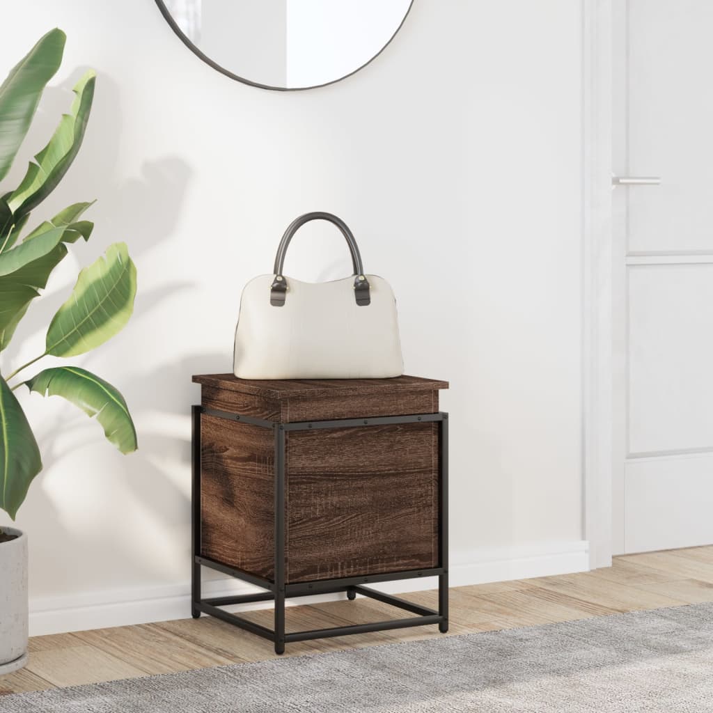 Boîte de rangement Vidaxl avec couvercle 40x40x51,5 cm en bois de bois de bois transformé
