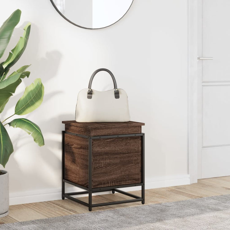 Boîte de rangement Vidaxl avec couvercle 40x40x51,5 cm en bois de bois de bois transformé