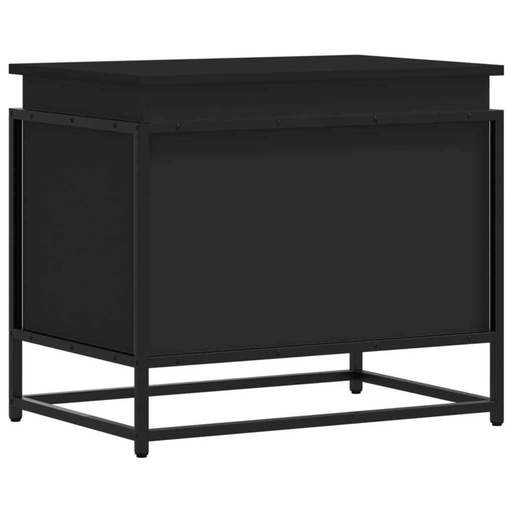 Boîte de rangement Vidaxl avec couvercle 60x40x51,5 cm Bois transformé en noir