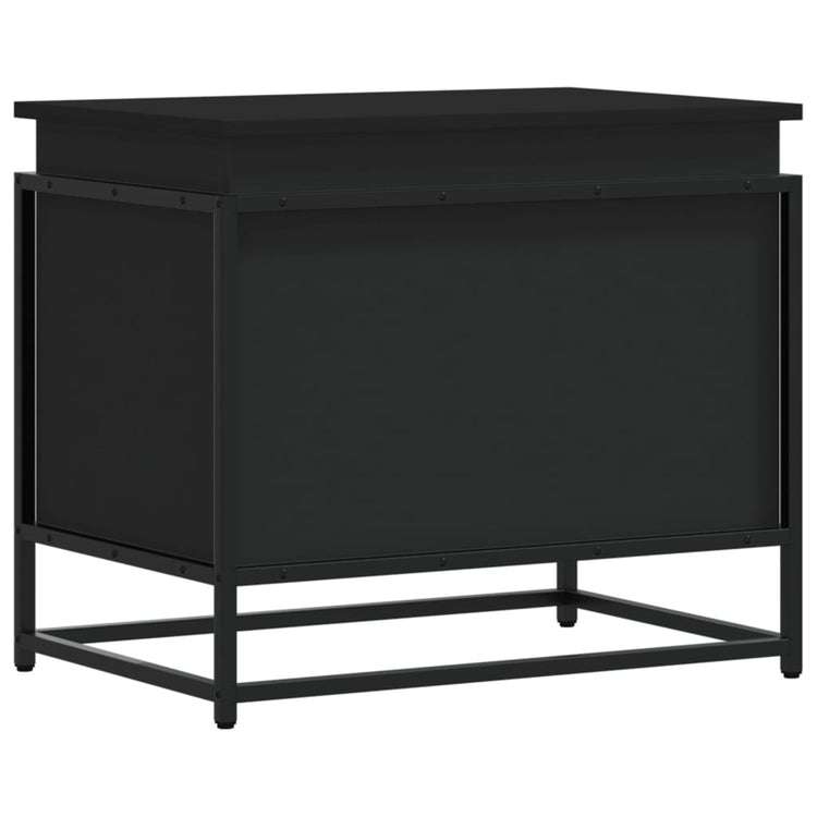 Boîte de rangement Vidaxl avec couvercle 60x40x51,5 cm Bois transformé en noir