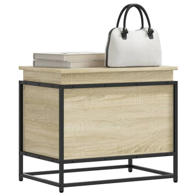 Boîte de rangement Vidaxl avec couvercle 60x40x51,5 cm en bois de bois de bois de bois sonoma