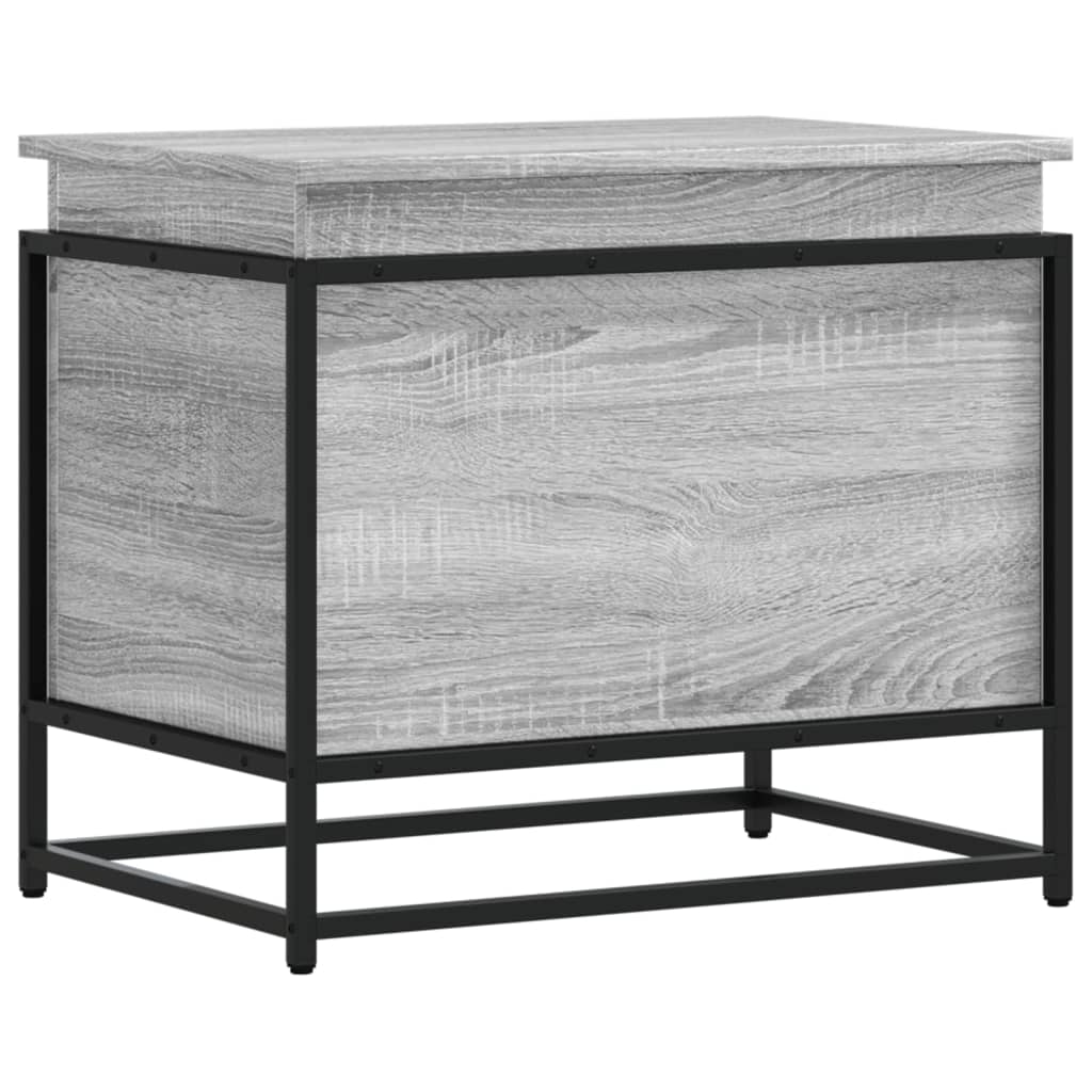 Boîte de rangement Vidaxl avec couvercle 60x40x51,5 cm en bois de bois de bois sonoma