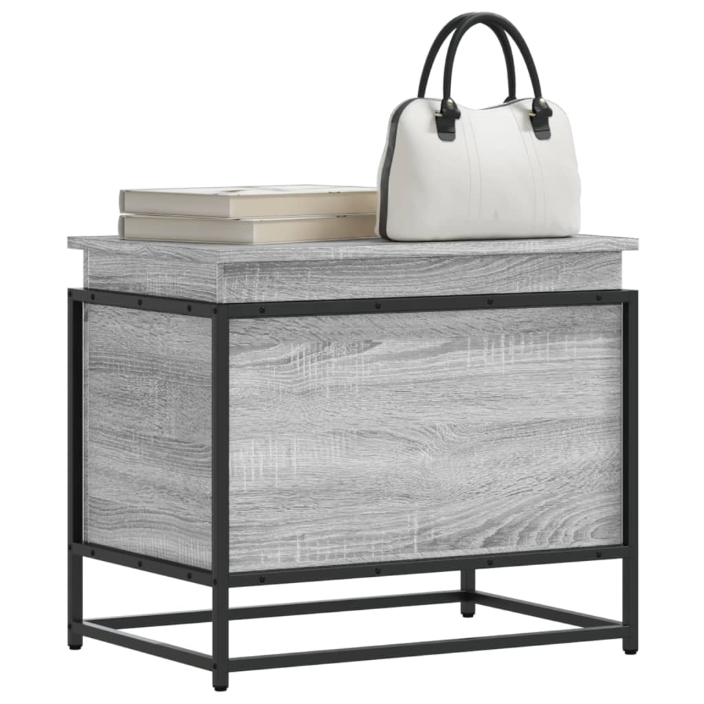 Boîte de rangement Vidaxl avec couvercle 60x40x51,5 cm en bois de bois de bois sonoma
