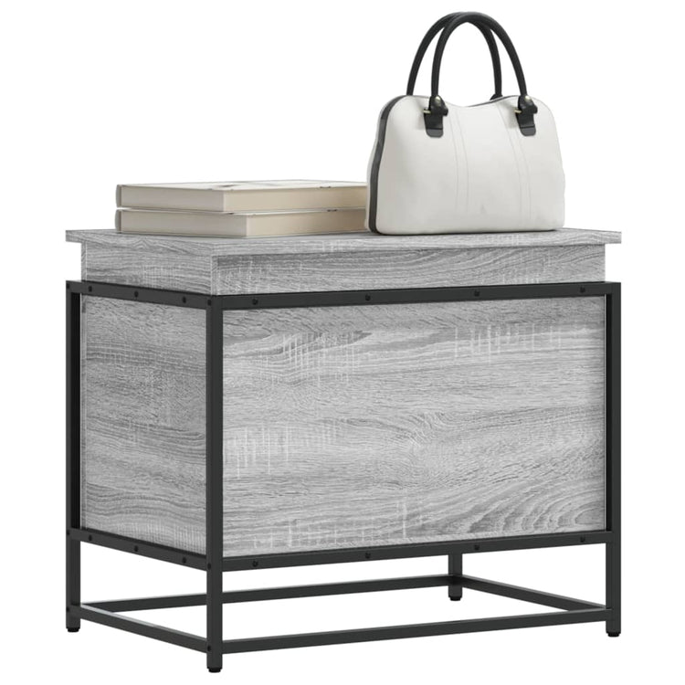 Boîte de rangement Vidaxl avec couvercle 60x40x51,5 cm en bois de bois de bois sonoma
