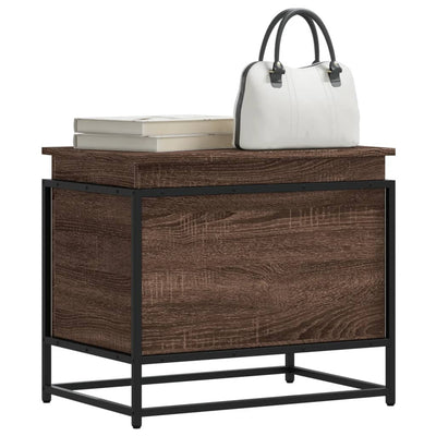 Boîte de rangement Vidaxl avec couvercle 60x40x51,5 cm en bois de bois de bois transformé