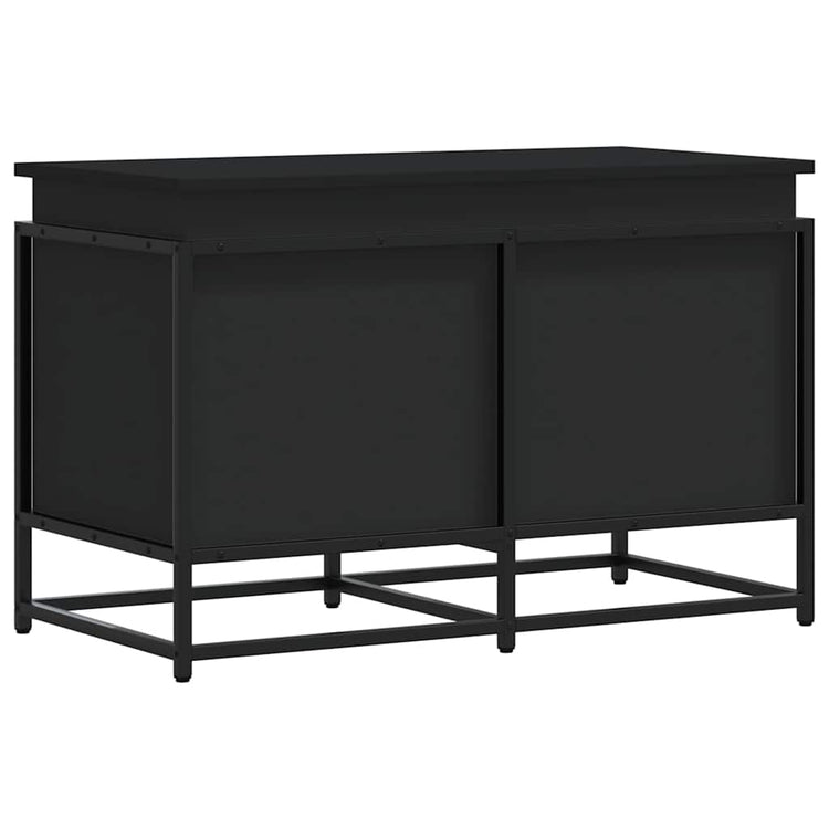Boîte de rangement Vidaxl avec couvercle 80x40x51,5 cm Bois transformé en noir