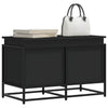 Boîte de rangement Vidaxl avec couvercle 80x40x51,5 cm Bois transformé en noir