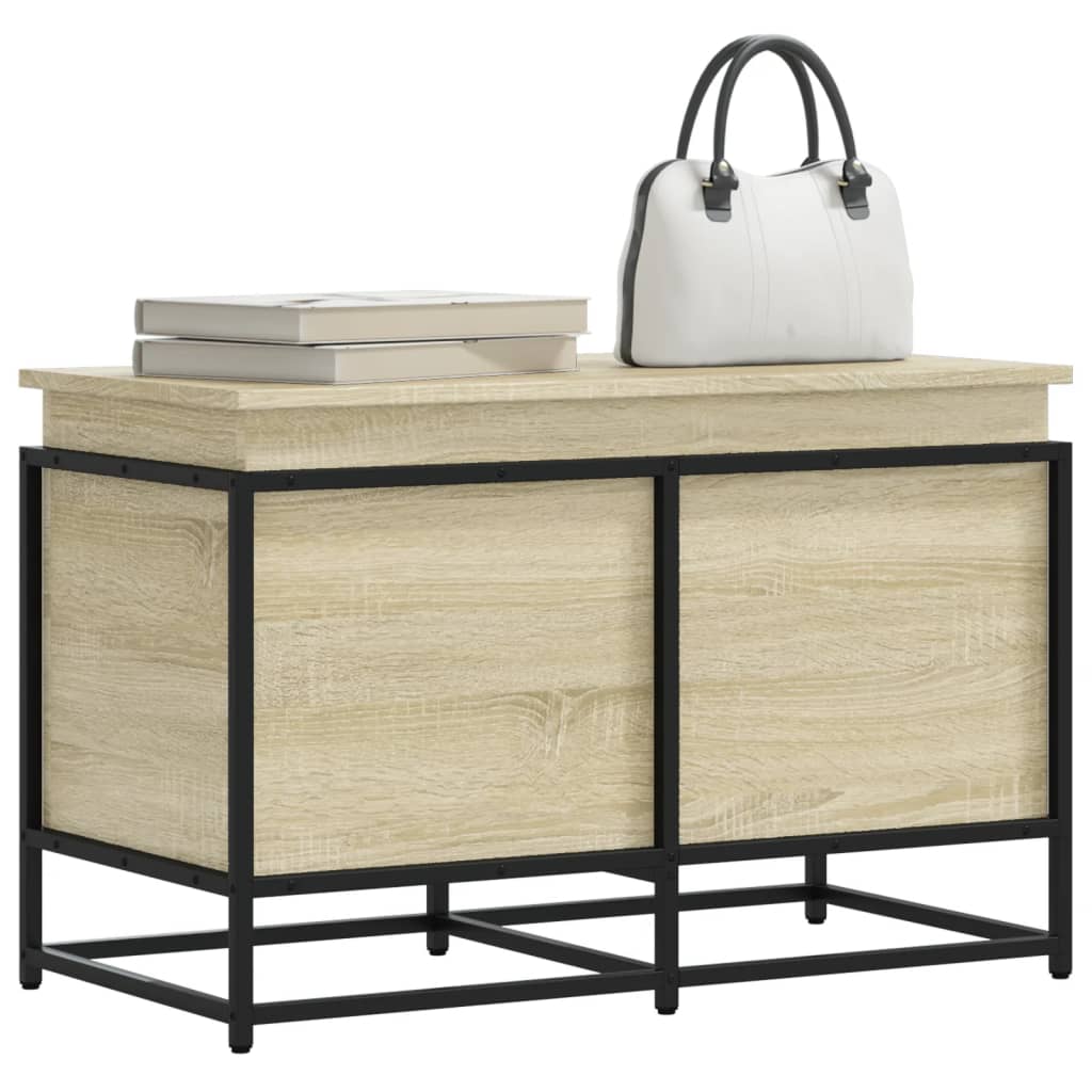 Boîte de rangement Vidaxl avec couvercle 80x40x51,5 cm en bois sonoma en bois sonoma