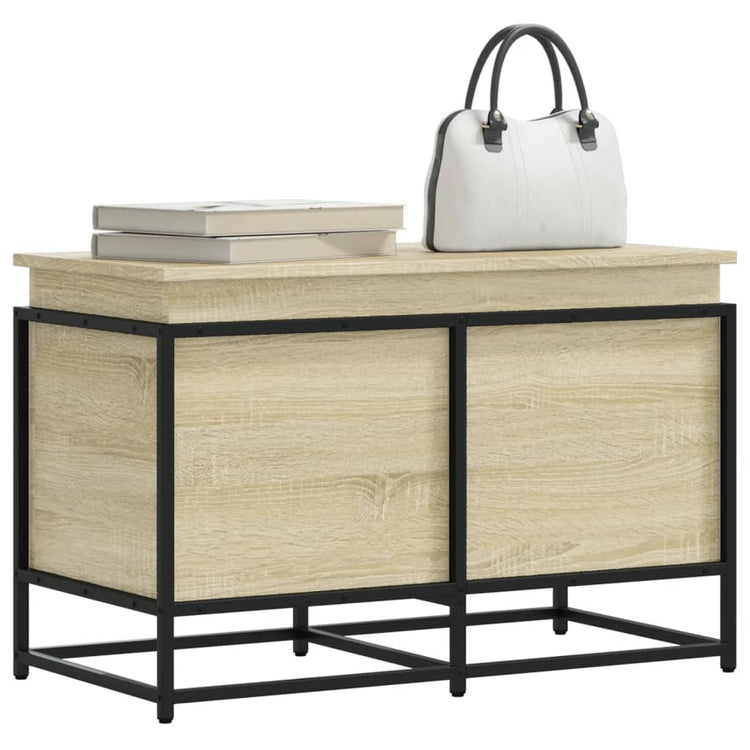 Boîte de rangement Vidaxl avec couvercle 80x40x51,5 cm en bois sonoma en bois sonoma