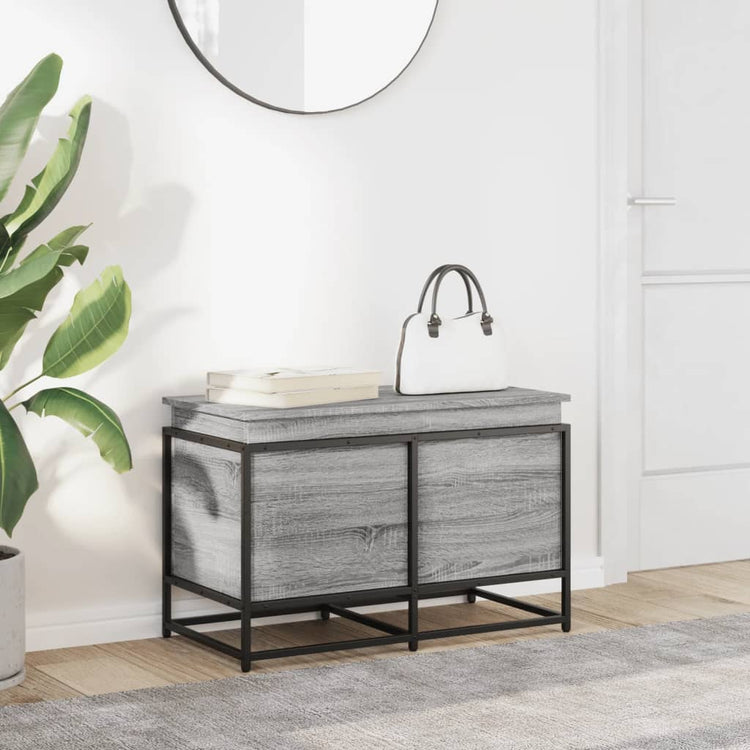 Boîte de rangement Vidaxl avec couvercle 80x40x51,5 cm en bois de bois de bois sonoma
