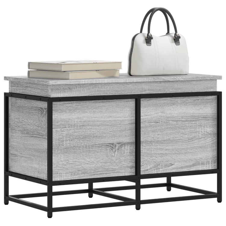 Boîte de rangement Vidaxl avec couvercle 80x40x51,5 cm en bois de bois de bois sonoma