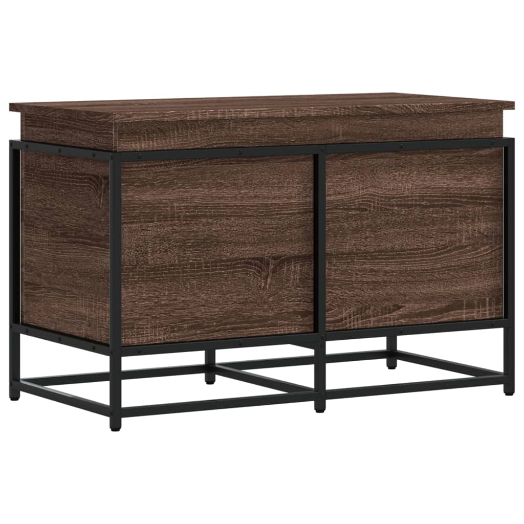 Boîte de rangement Vidaxl avec couvercle 80x40x51,5 cm en bois de bois de bois transformé