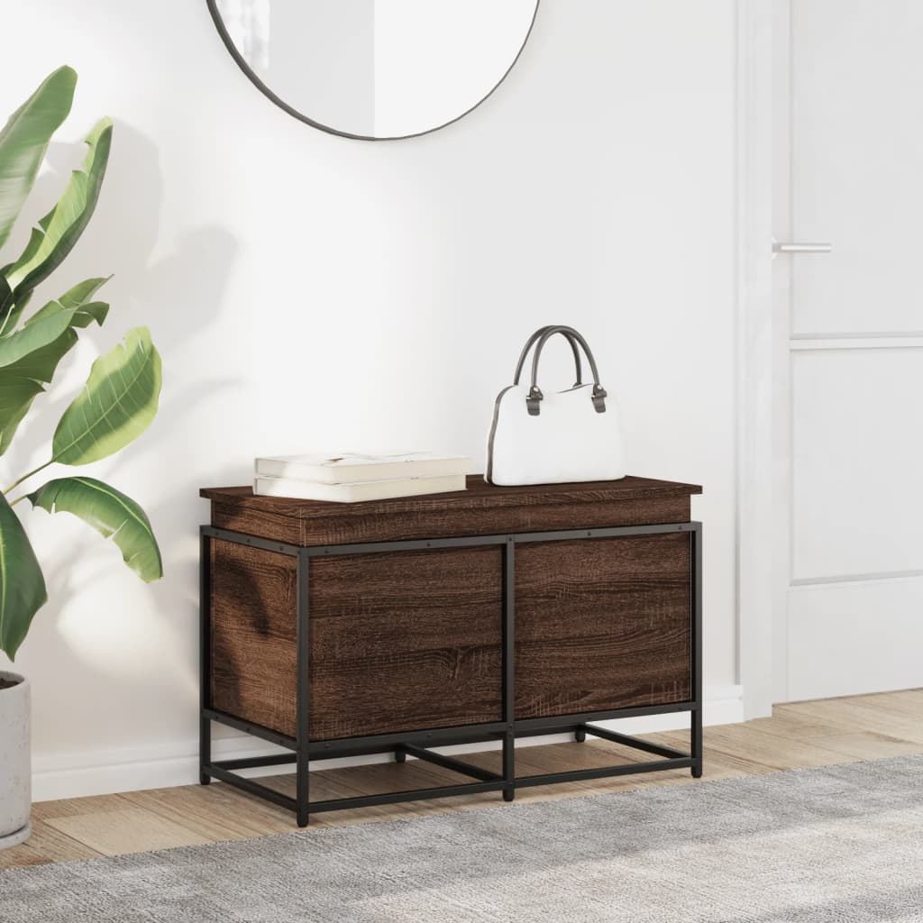 Boîte de rangement Vidaxl avec couvercle 80x40x51,5 cm en bois de bois de bois transformé