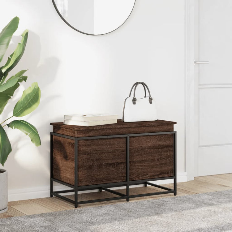 Boîte de rangement Vidaxl avec couvercle 80x40x51,5 cm en bois de bois de bois transformé