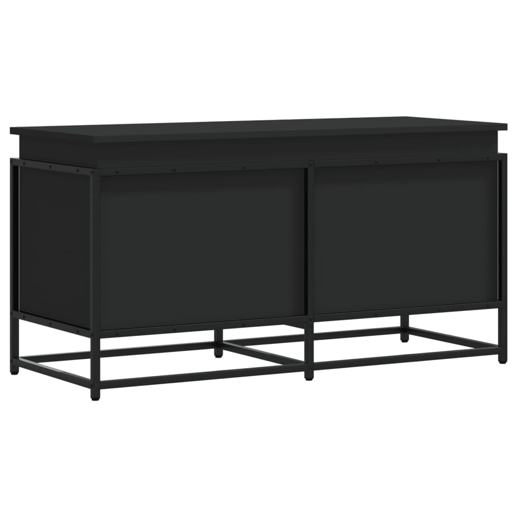 Boîte de rangement Vidaxl avec couvercle 100x40x51,5 cm Bois transformé en noir