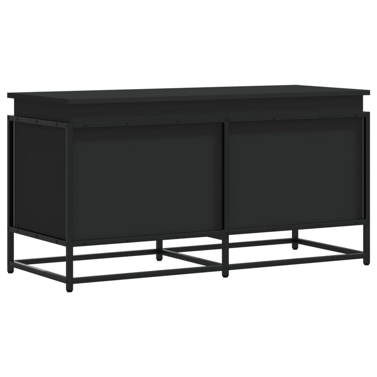 Boîte de rangement Vidaxl avec couvercle 100x40x51,5 cm Bois transformé en noir
