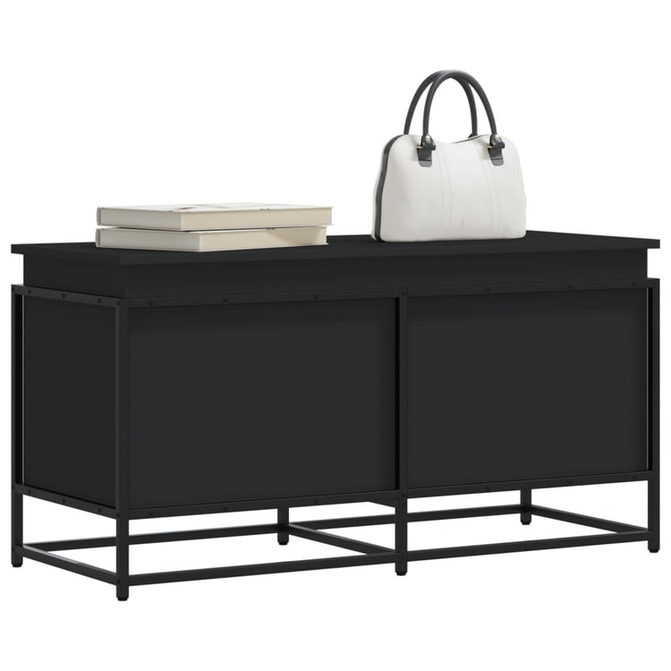 Boîte de rangement Vidaxl avec couvercle 100x40x51,5 cm Bois transformé en noir
