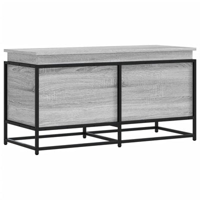 Boîte de rangement Vidaxl avec couvercle 100x40x51,5 cm en bois de bois de bois de gris sonoma