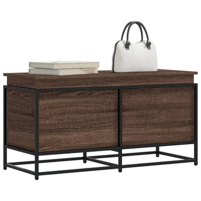 Boîte de rangement Vidaxl avec couvercle 100x40x51,5 cm en bois de bois de bois transformé