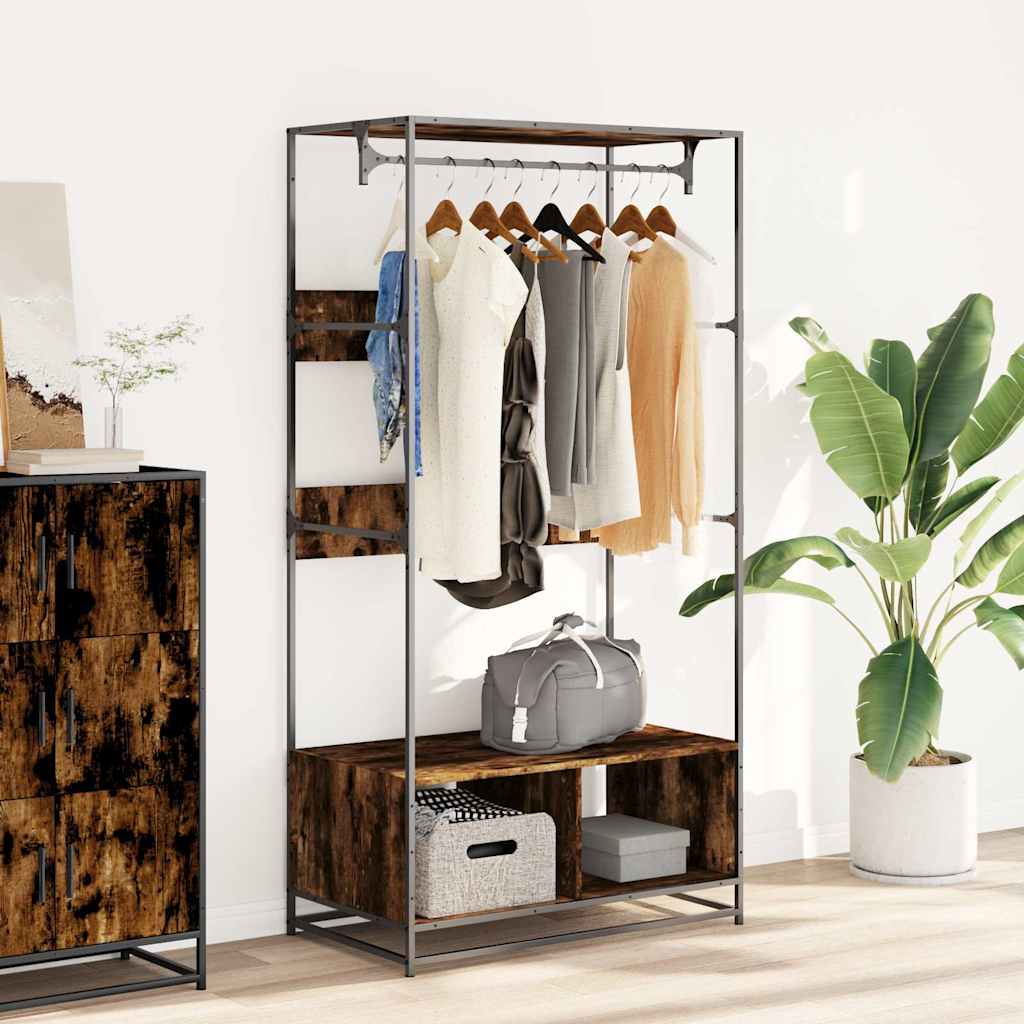 Vidaxl Armoire 90x50x180 cm en bois de bois de bois fumé coloré