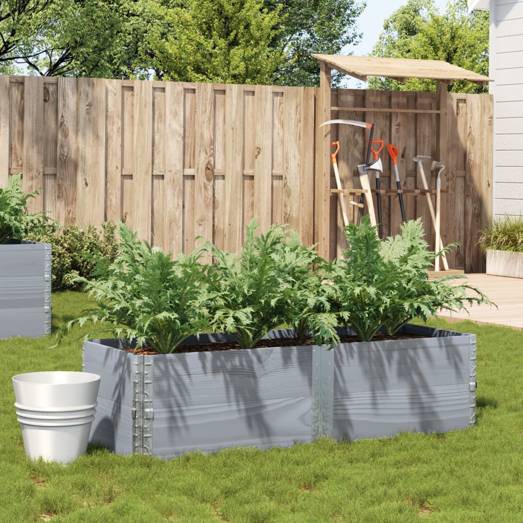 Vidaxl planteur 150x50 cm en pin massif gris