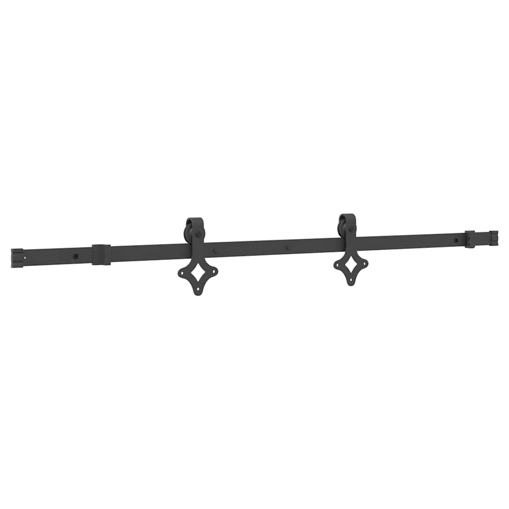 Boîte Vidaxl avec pièces pour porte coulissante 152,5 cm en acier noir