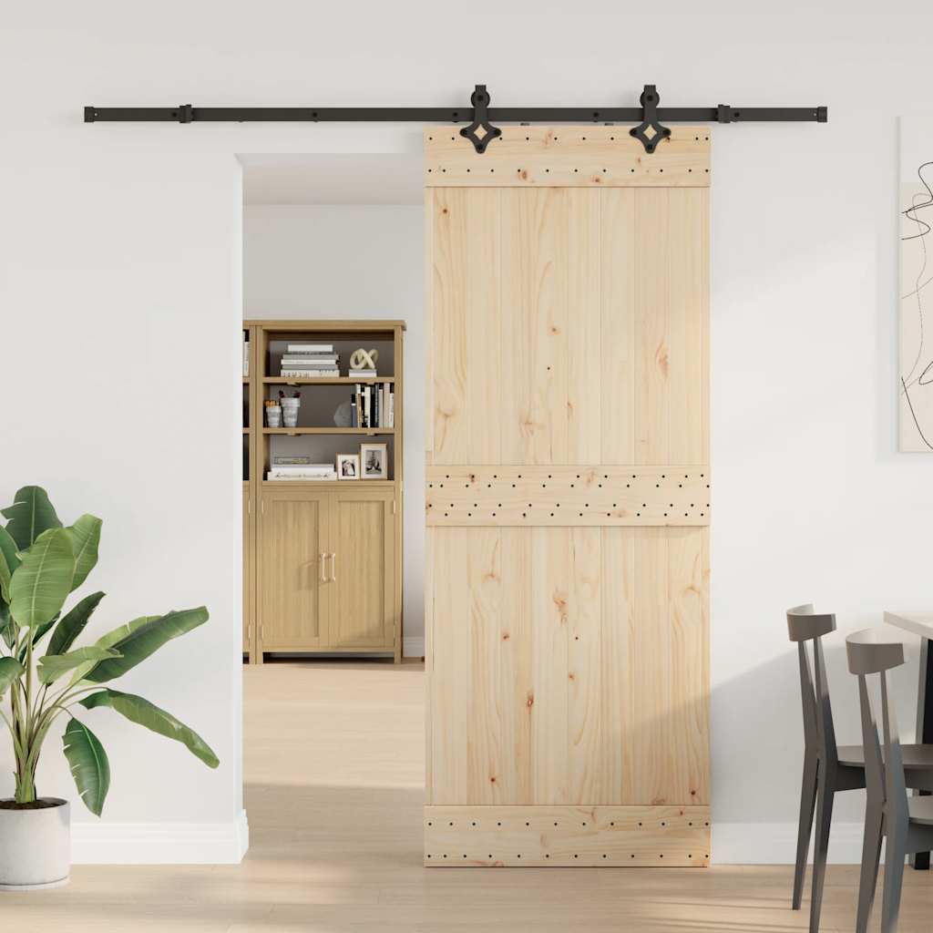 Boîte Vidaxl avec pièces pour porte coulissante 213,5 cm en acier noir