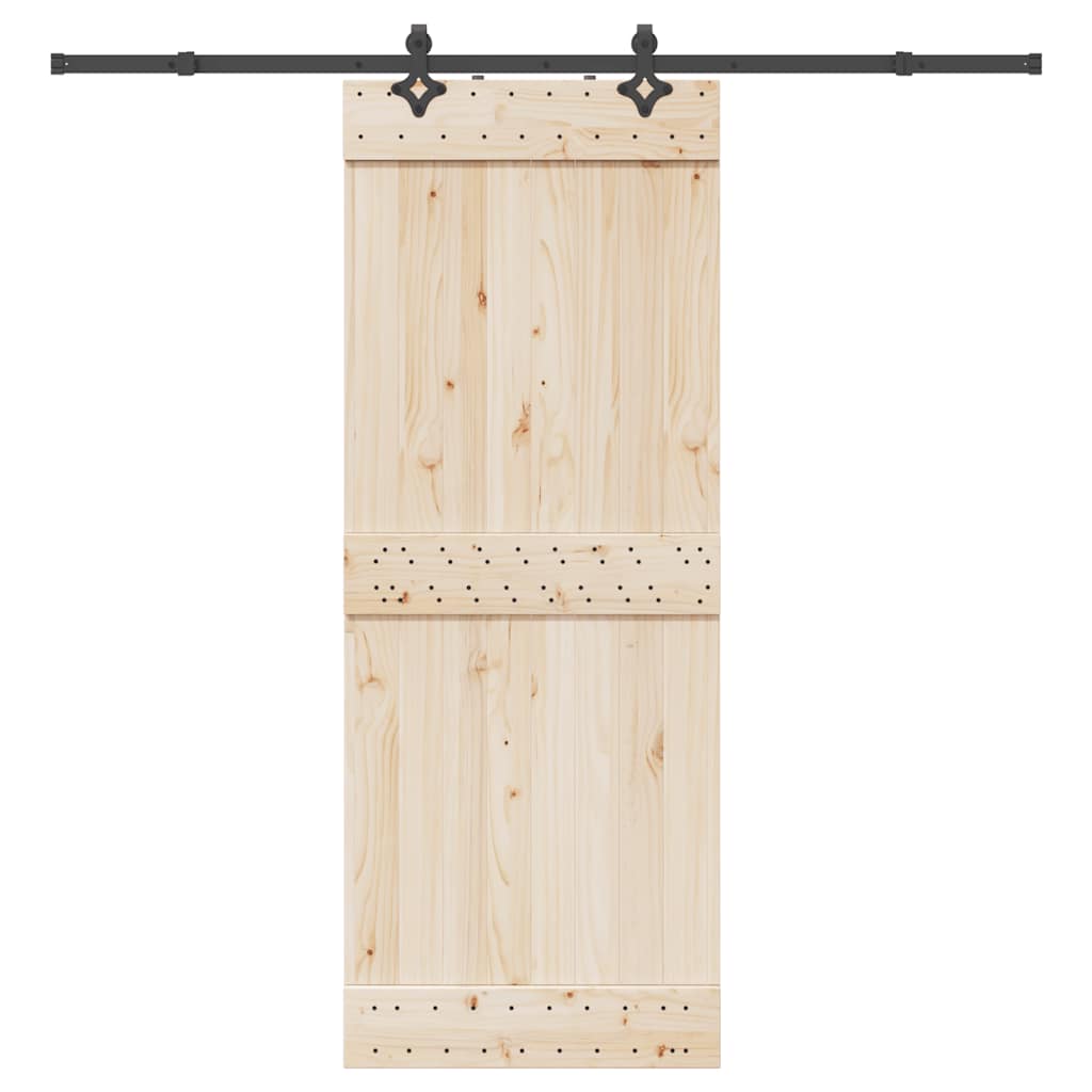 Boîte Vidaxl avec pièces pour porte coulissante 213,5 cm en acier noir