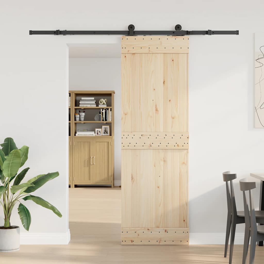 Vidaxxl boîte avec pièces pour porte coulissante 213,5 cm acier noir
