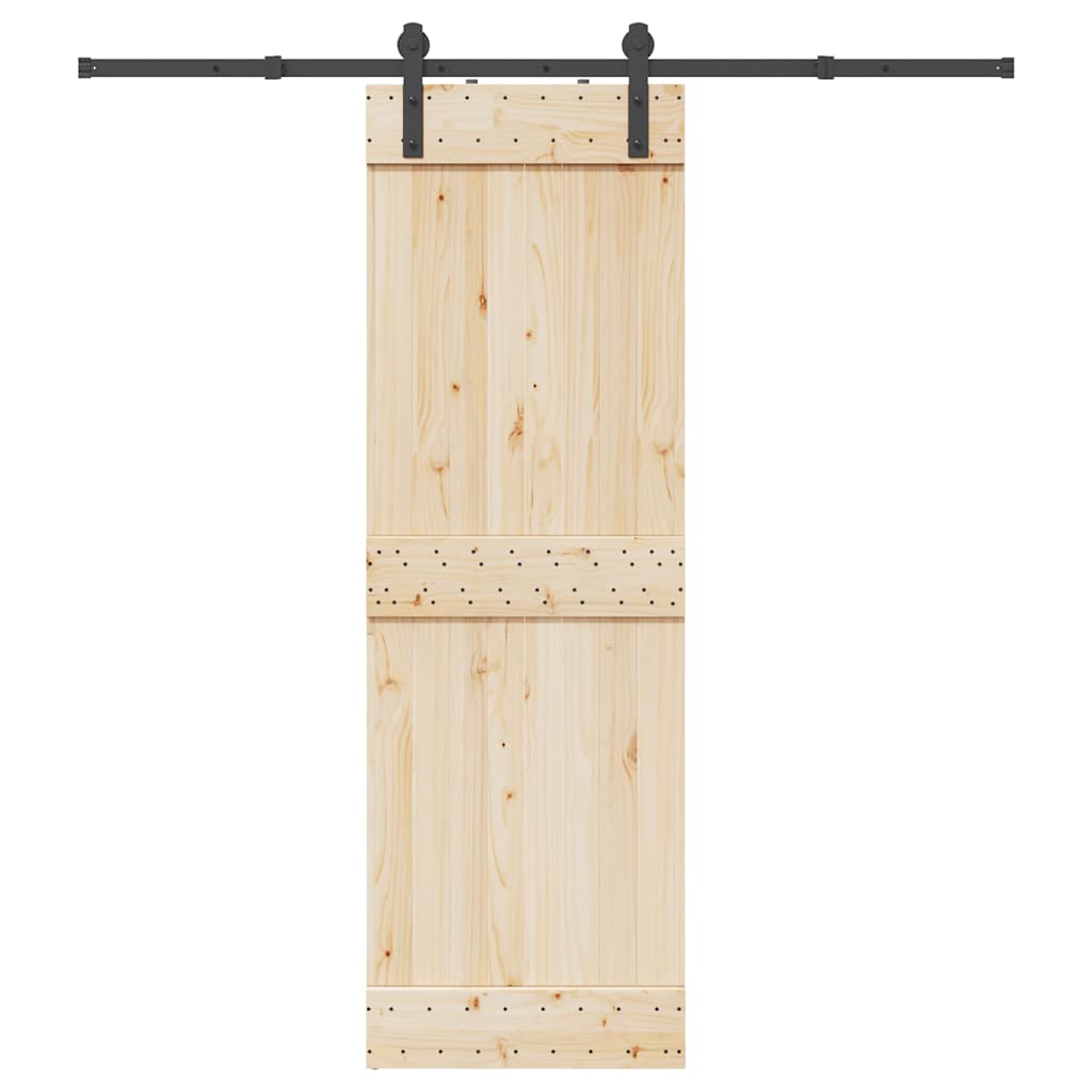 Boîte Vidaxl avec pièces pour la porte coulissante 200 cm en acier noir