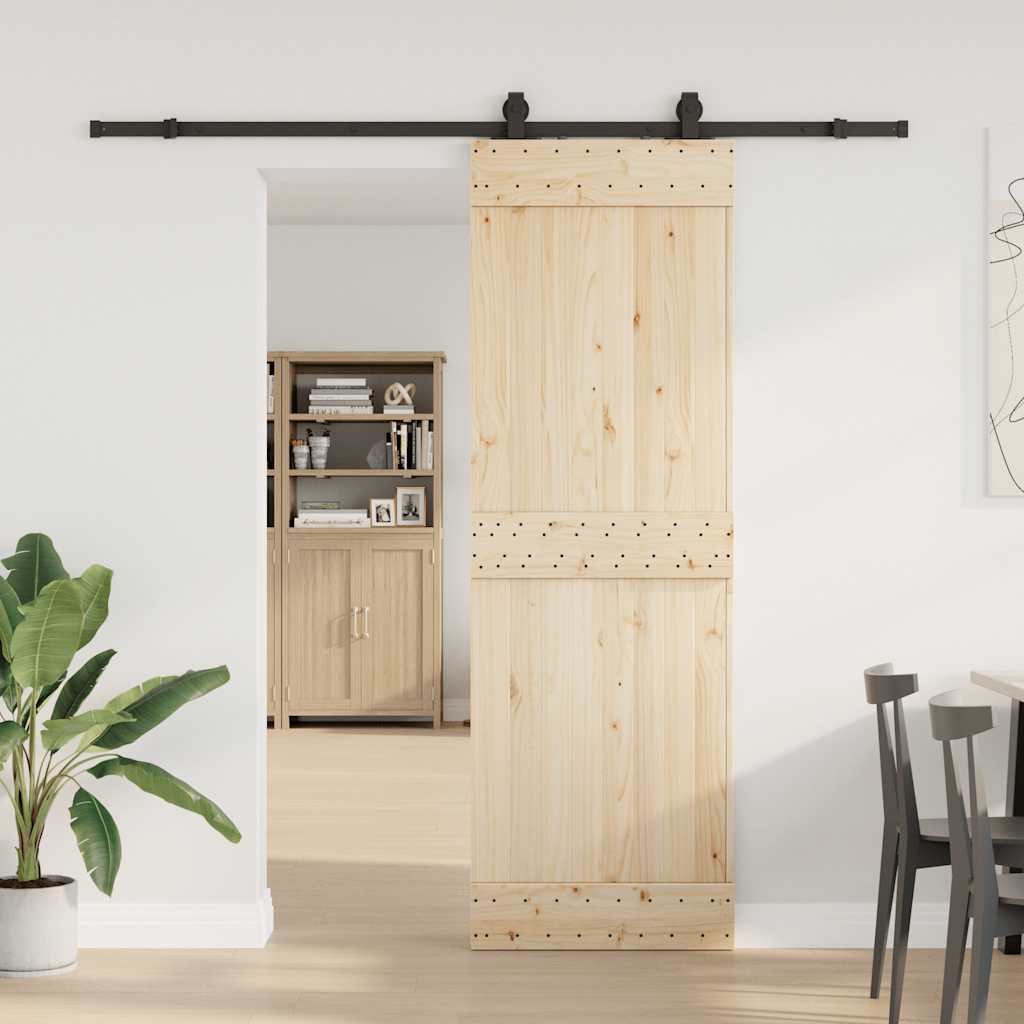 Boîte Vidaxl avec pièces pour porte coulissante 213 cm en acier noir