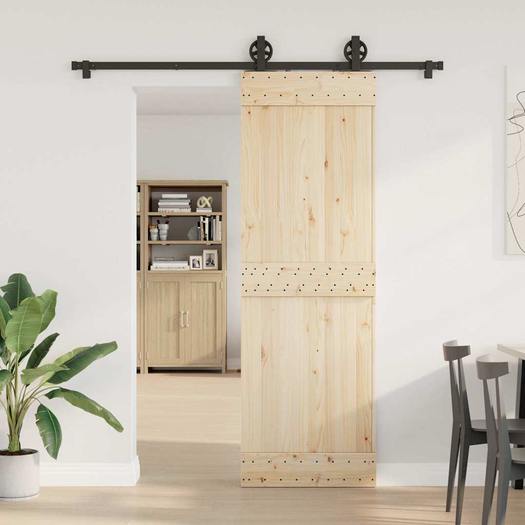 Boîte Vidaxl avec pièces pour porte coulissante 183 cm en acier noir