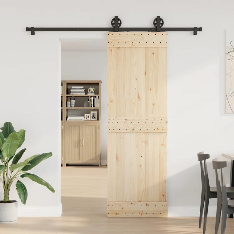 Boîte Vidaxl avec pièces pour la porte coulissante 200 cm en acier noir