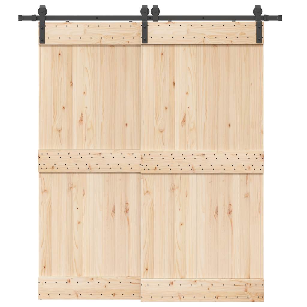 Boîte Vidaxl avec pièces pour la porte coulissante 200 cm en acier noir