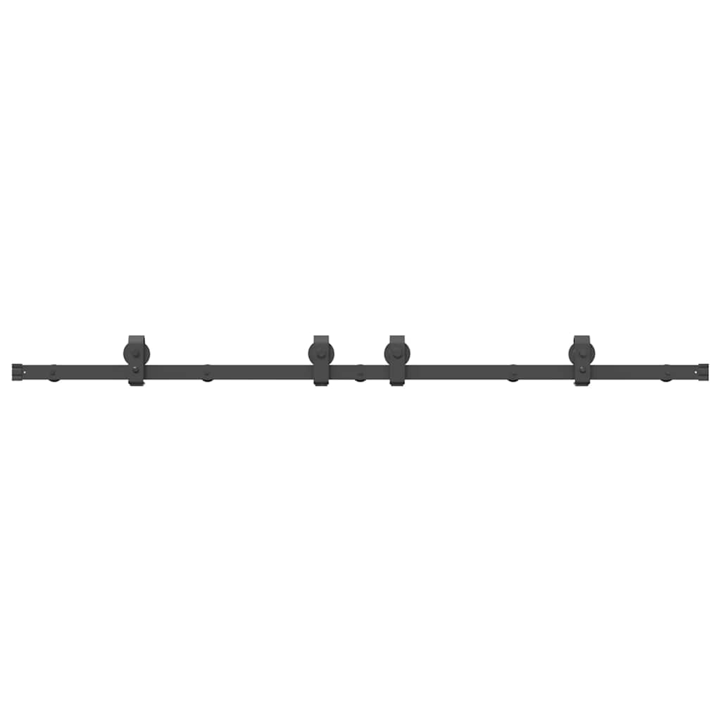 Boîte Vidaxl avec pièces pour porte coulissante 183 cm en acier noir