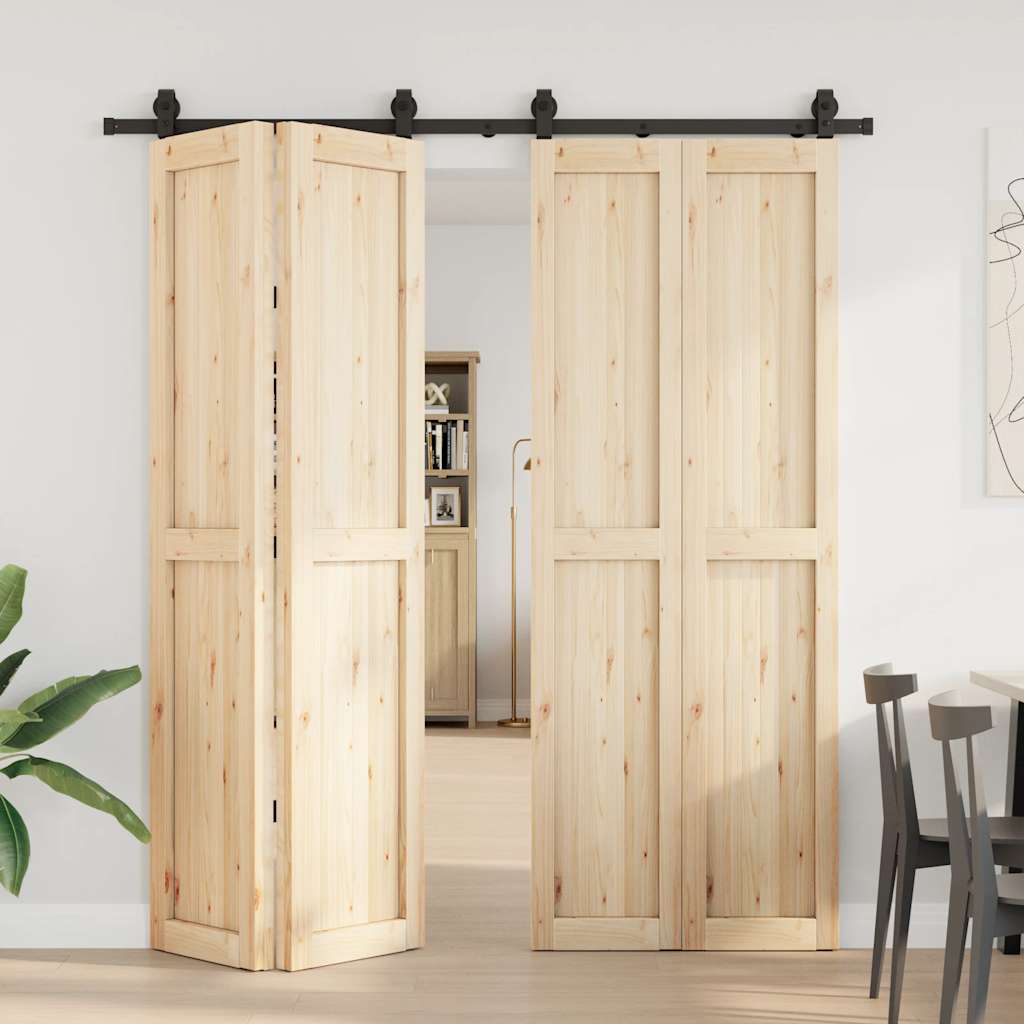 Boîte Vidaxl avec pièces pour la porte coulissante 200 cm en acier noir