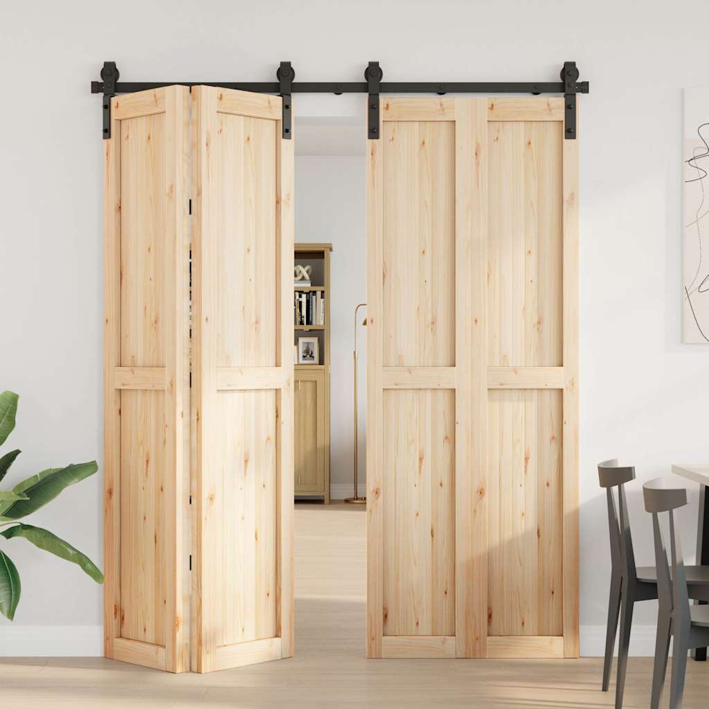 Boîte Vidaxl avec pièces pour porte coulissante 183 cm en acier noir
