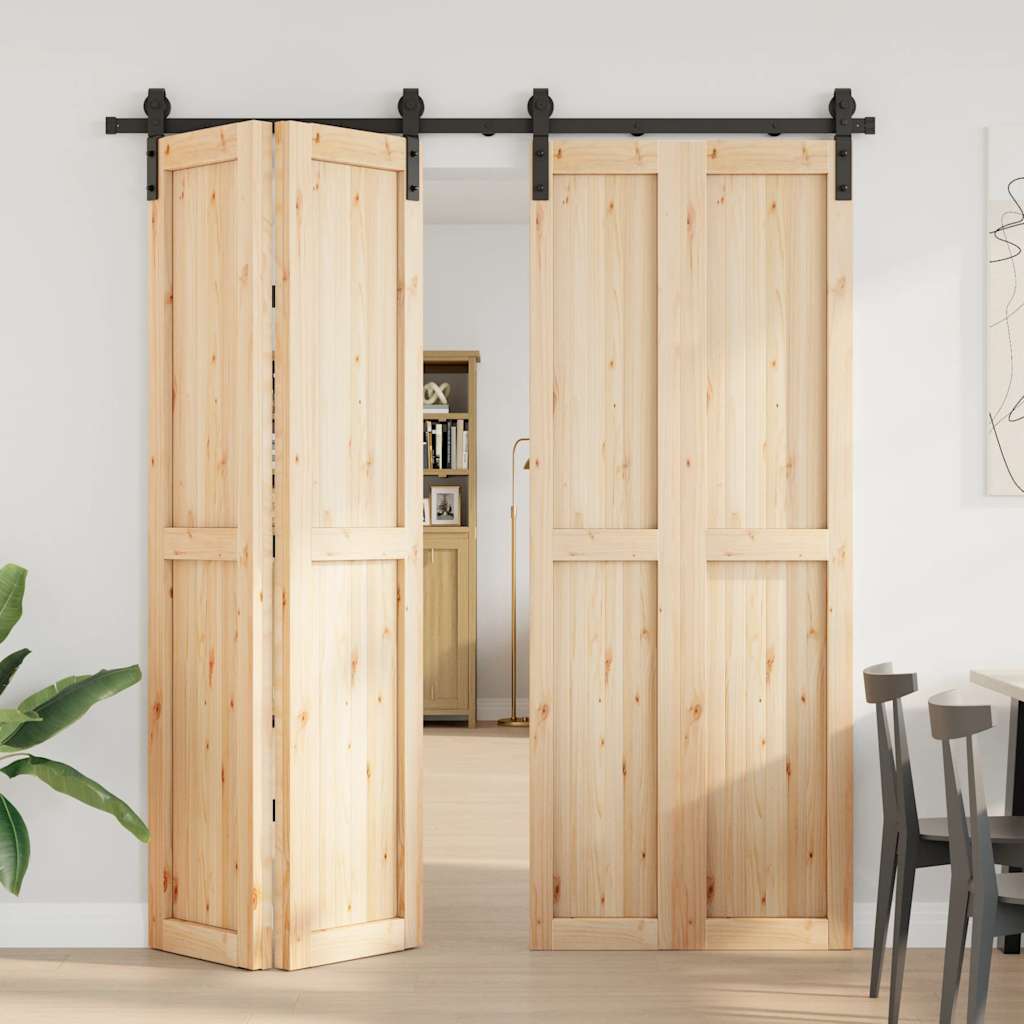 Boîte Vidaxl avec pièces pour la porte coulissante 200 cm en acier noir